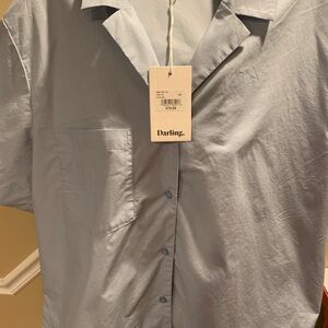 Darling Sky Blue Casual Button Down Shirt